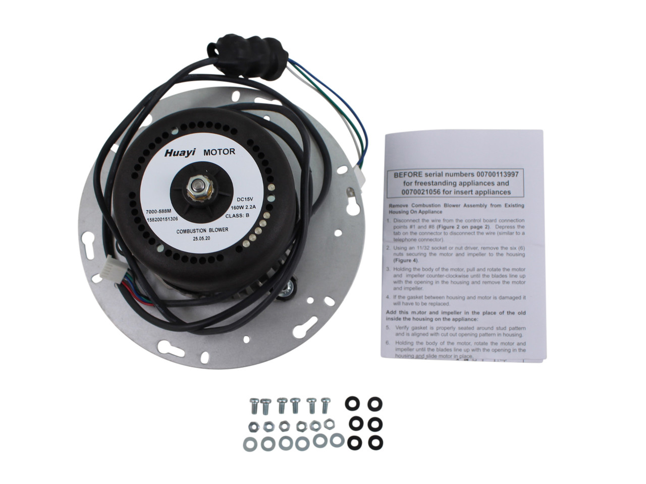 Heatilator & Quadra-Fire Combustion Blower Motor - SRV7000-588M