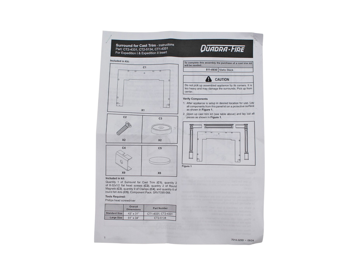 Quadra-Fire Expedition-I & Expedition-II Component Pack - SRV7095-068