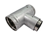 DuraVent PelletVent Pro 3" Adapter Tee with Clean-Out Tee Cap - Galvalume (3PVP-TAD)