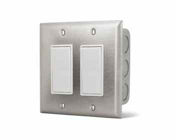 Infratech Dual On/Off Switch with Wall Plate and Gang Box (14-4405)