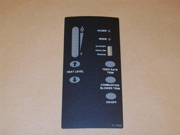 Enviro & Vista Flame Control Panel Decal w/Vertical T-Stat & No Fan Button (50-2166)