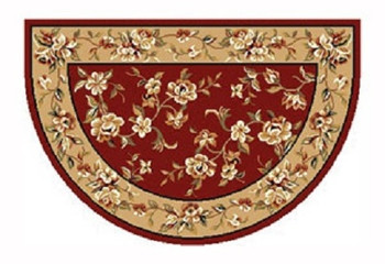 Red and Beige Floral Hearth Rug (6153SH)