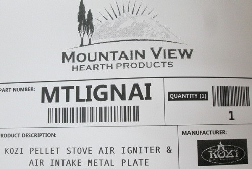 Kozi Air Igniter & Air Intake Metal Plate (MTLIGNAI)