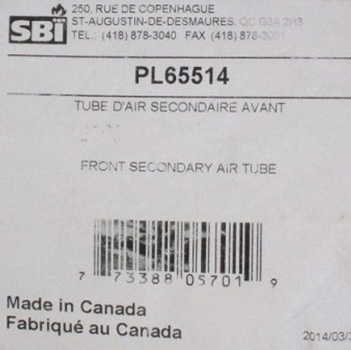 SBI Front Secondary Air Tube (PL65514)