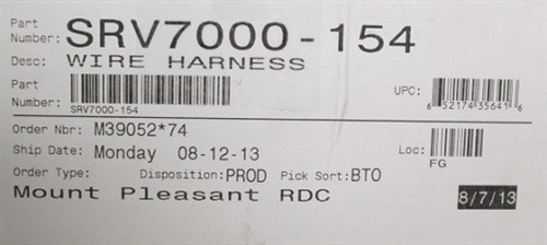 Quadra-Fire 1200 FS Harness & Junction Box - After Serial # 352612 (SRV7000-154)