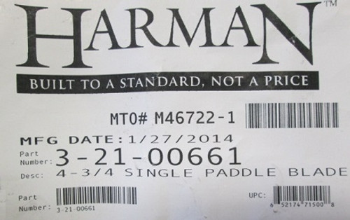 Harman Single Paddle Fan Blade (3-21-00661)