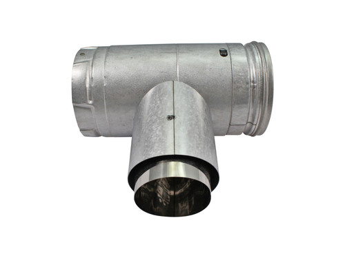 DuraVent PelletVent Pro 3" Adapter Tee with Clean-Out Tee Cap - Galvalume (3PVP-TAD)
