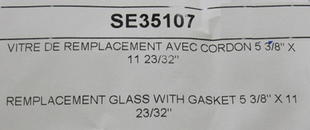 Osburn 2200 Side Glass w/Gasket (SE35107)