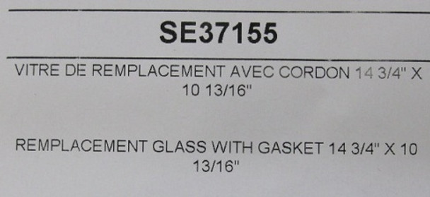 Osburn 1800 and Hybrid 35MF Center Glass with Gasket (SE37155)