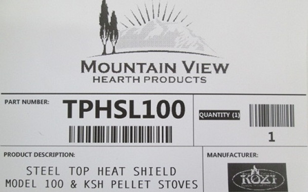 Kozi Model 100 & KSH Steel Top Heat Shield (TPHSL100)