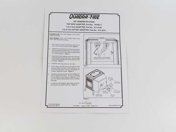 Quadra-Fire Pellet Stove Top Vent Adapter (TPVNT-3)