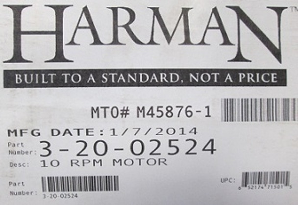 Harman & Eco-Choice 10 RPM Pellet Feeder Gear Motor (3-20-02524)