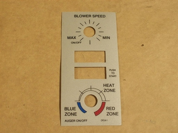 Enviro EF2, EF3, & EF5 Dial-A-Fire Control Panel Decal Only  (EF5-123)