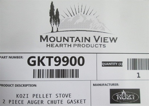 Kozi Auger Chute Gasket - 2 Piece (GKT9900)