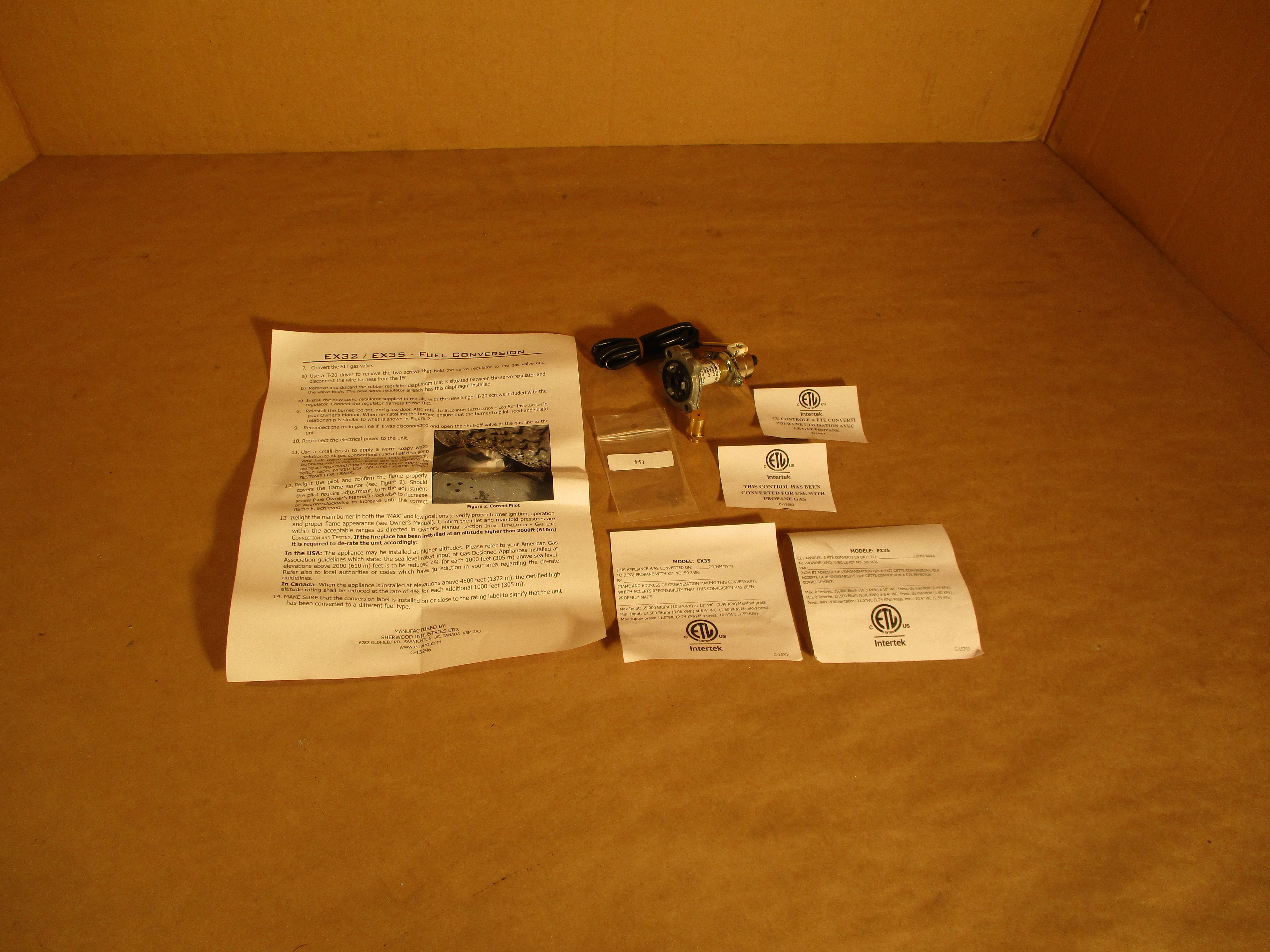 Enviro EX35I & E33 IPI Conversion Kit - LP (50-3456) Enviro EX35I & E33 IPI Conversion Kit - LP (50-3456)