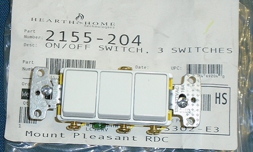 Heat N Glo LED On/Off 3 Switch Assembly (2155-204)