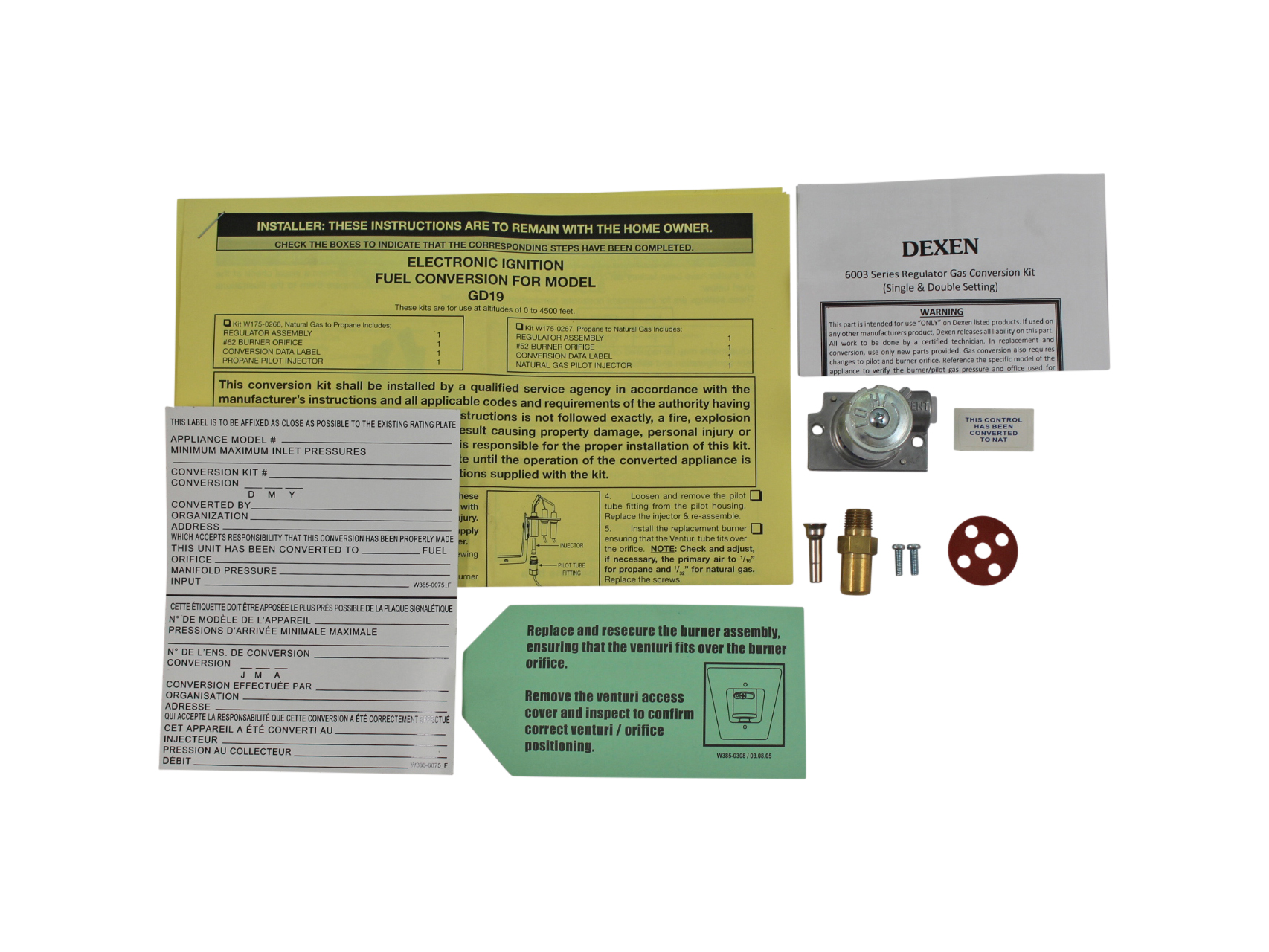 Napoleon GD19-1 Conversion Kit - NG (W175-0267) Napoleon GD19-1 Conversion Kit - NG (W175-0267)