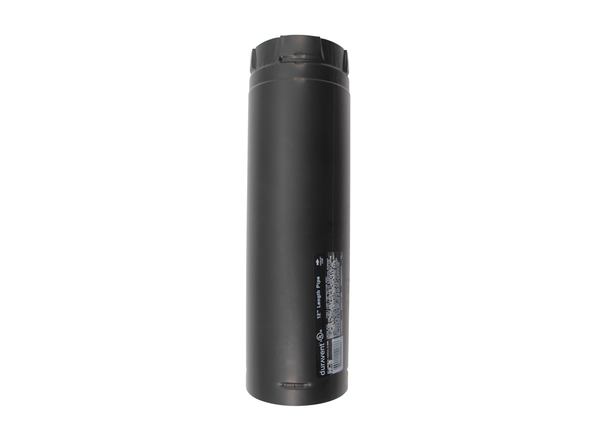 DuraVent PelletVent Pro 3" x 12" Straight Pipe - Black (3PVP-12B)