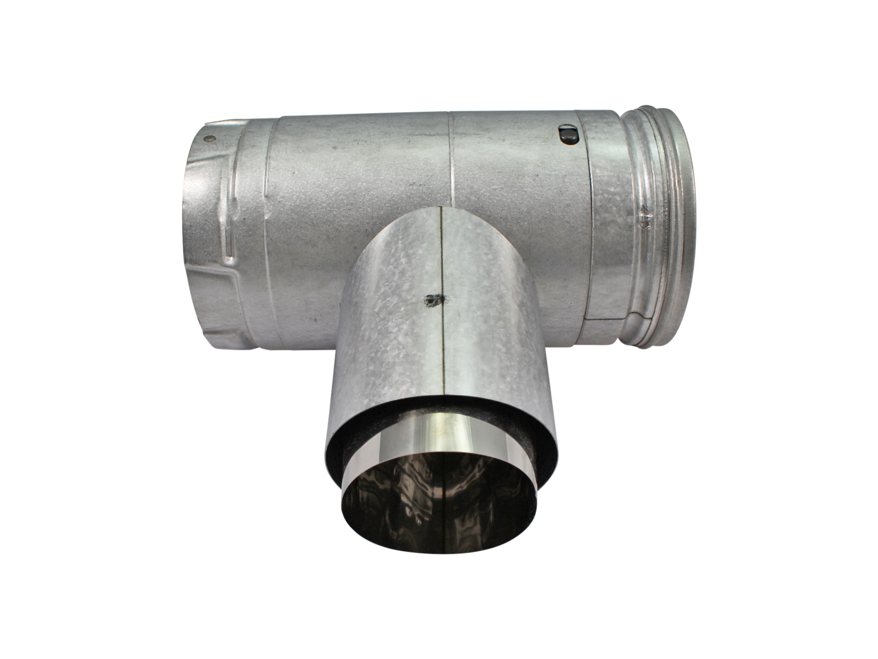 DuraVent PelletVent Pro 3" Adapter Tee with Clean-Out Tee Cap - Galvalume (3PVP-TAD)