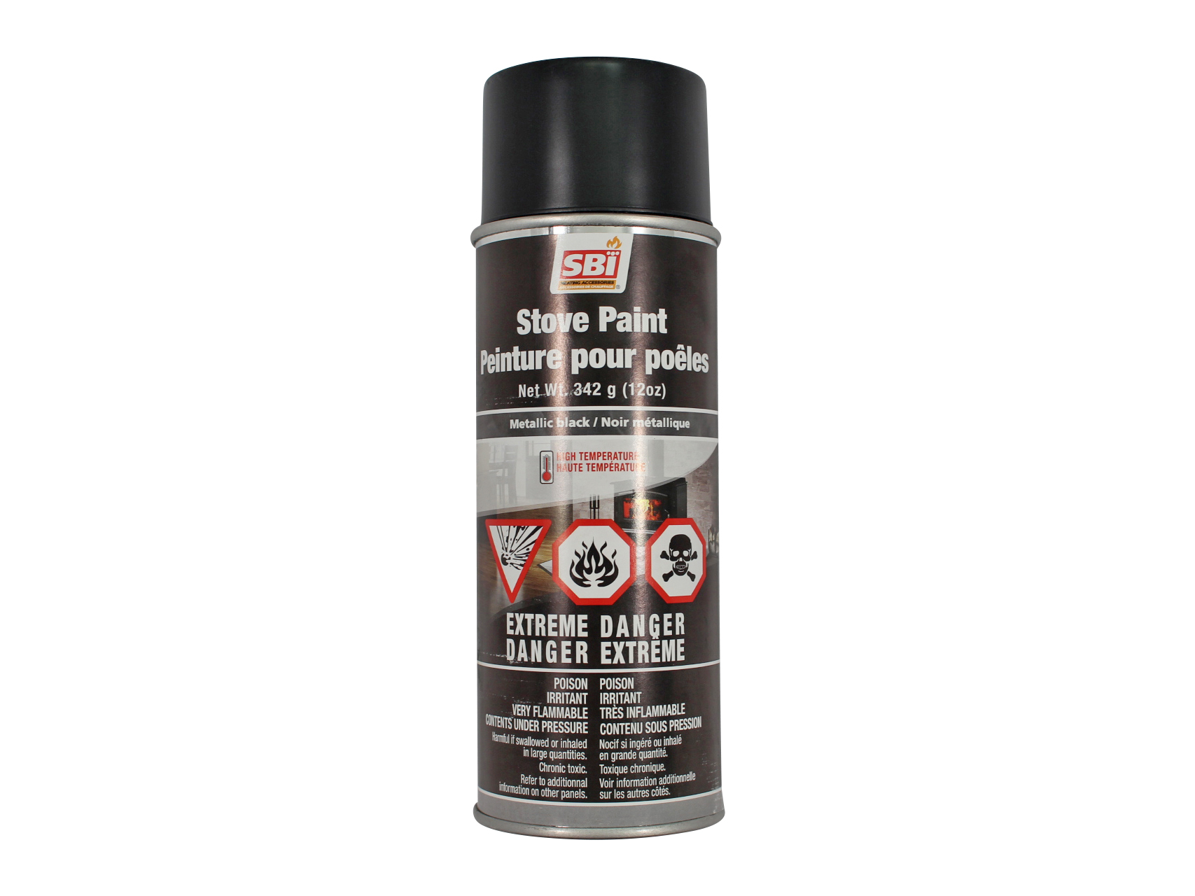 SBI Metallic Black Stove Paint - 12oz (AC05959)