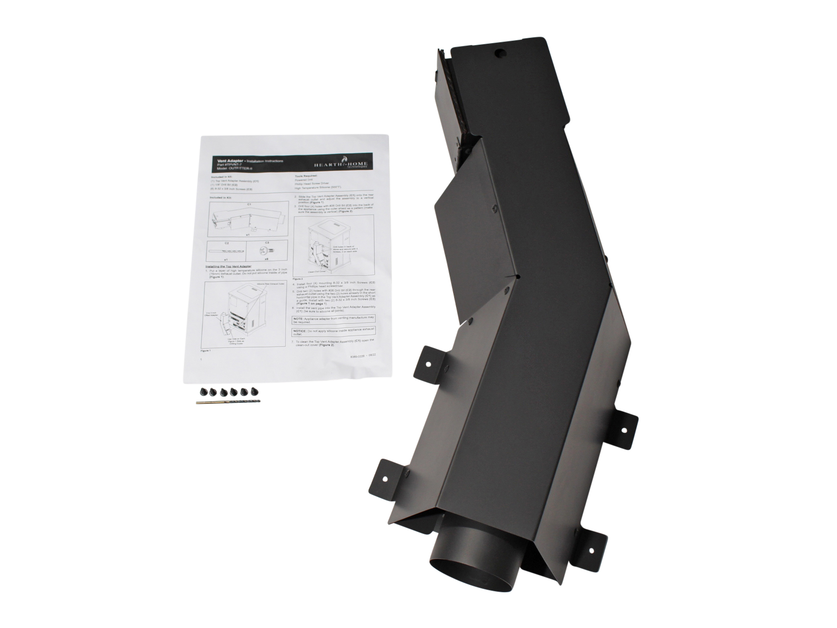Quadra-Fire Centering Vent Adapter w/Heat Shield & Clean-Out (TPVNT-7)