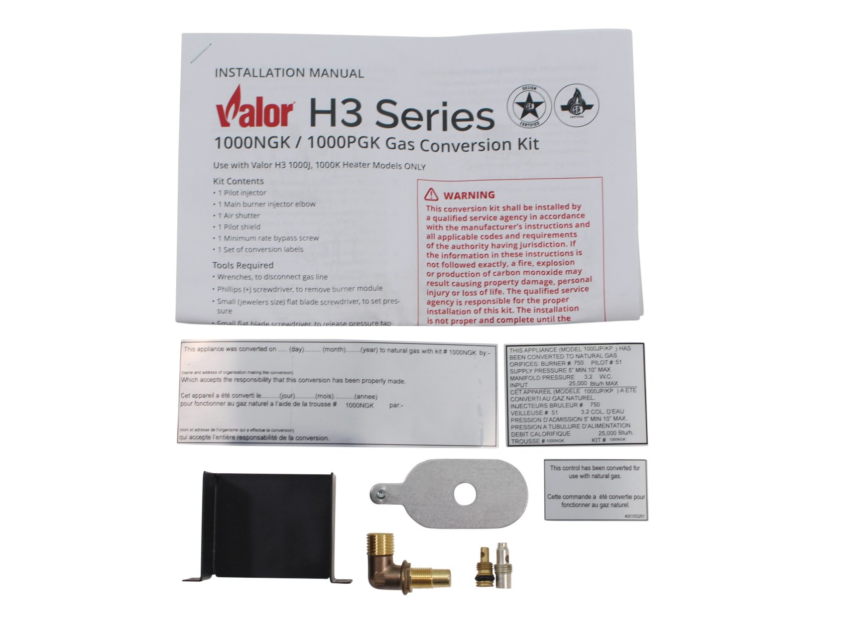 Valor H3 Conversion Kit - NG (1000NGK)