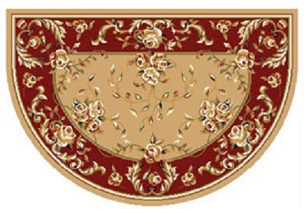 Coffee & Red Floral Hearth Rug (6151SH) Coffee & Red Floral Hearth Rug (6151SH)
