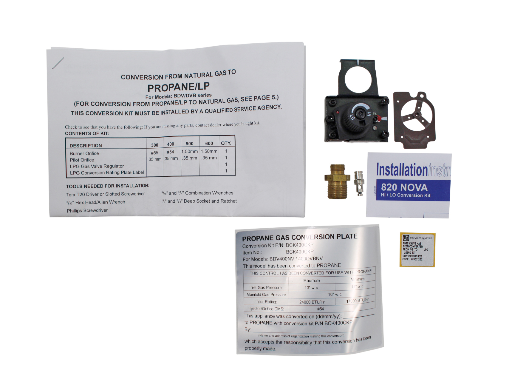 Vermont Castings 400DVBNVC/BDV400NVC Conversion Kit - LP (BCK400CKP)