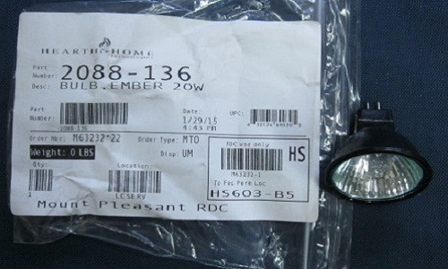 Quadra-Fire, Heat N Glo & Majestic 20W Ember Bulb - NG/LP (2088-136)