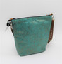 Teal Leather and Cow Hair Hide Crossbody