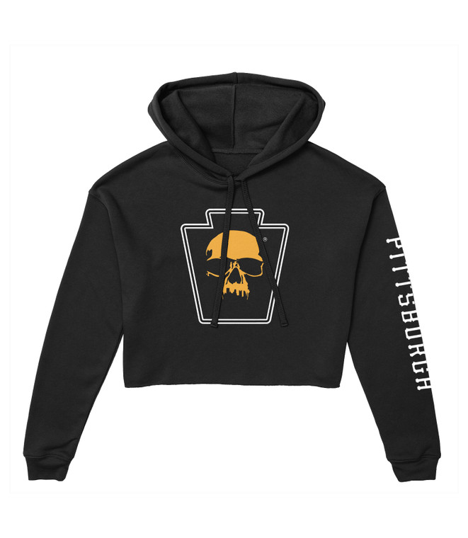 Black and Gold cropped hoodie