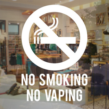 No Smoking, No Vaping Window Decal