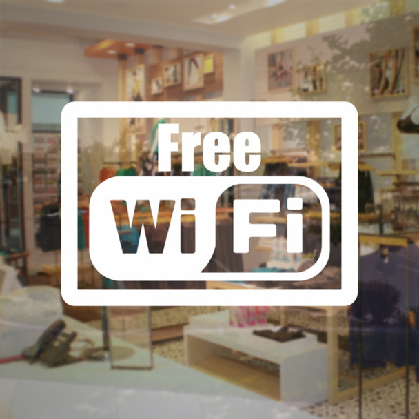 Free wifi vinyl decal store sign