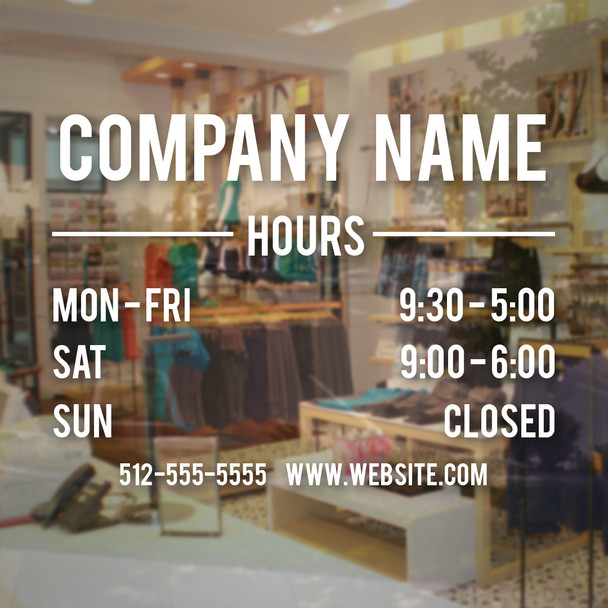 Company Name with Store Hours