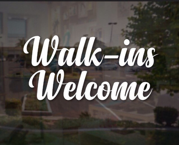 Walk-ins Welcome Decal Elegant Sign Salon Window Door Fancy Script Walk Ins Business Sign