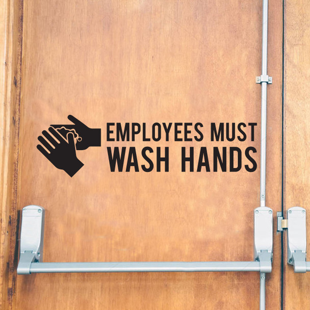 Employees Must Wash Hands Sign - Vinyl Decal