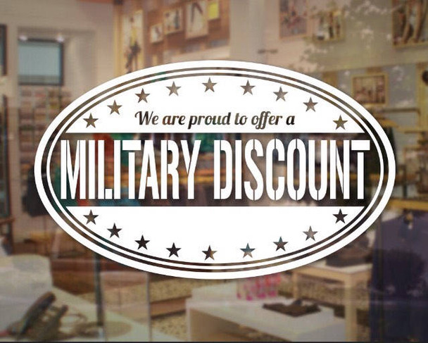 Military Discount Sticker Veteran Decal Store Business Sign Window
