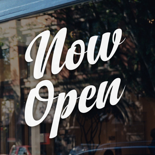Now Open Elegant Decal - Store Decals