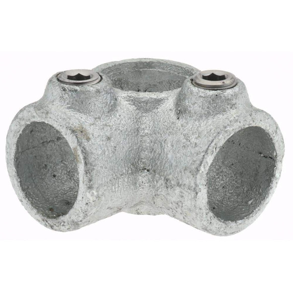 3/4in Pipe, Two Socket Tee, Malleable Iron Tee Pipe Rail Fitting - 62153952