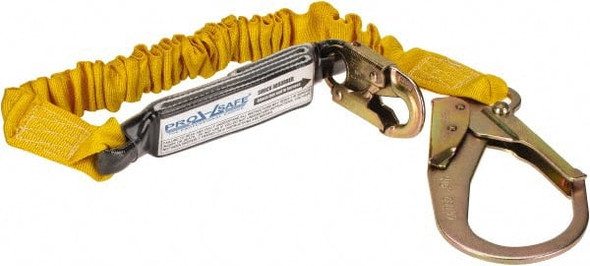 6' Long, 350 Lb Capacity, 1 Leg Locking Snap Hook Harness Shock Absorbing Lanyard - 62841846