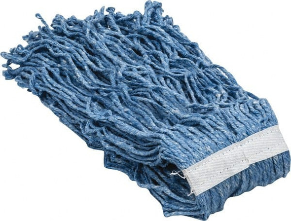 1-1/4in White Head Band, Large Blended Fiber Cut End Mop Head - 8625444
