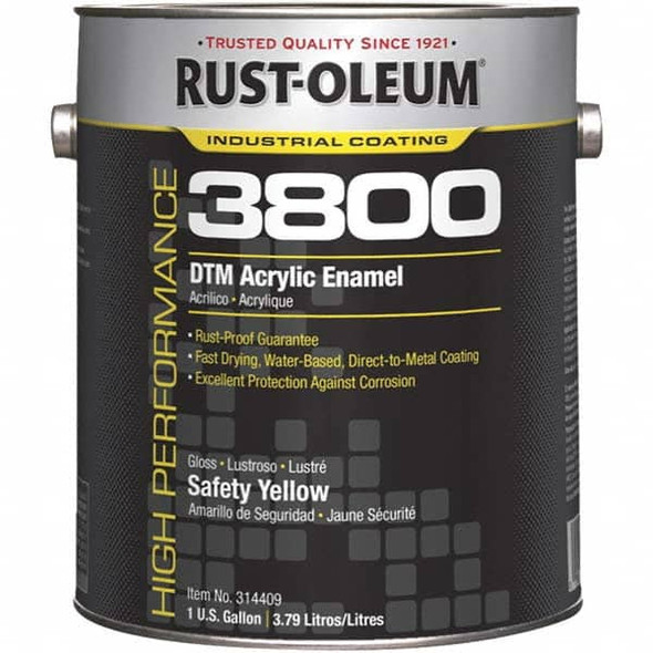 1 Gal Safety Yellow Gloss Finish Acrylic Enamel Paint - 39035332