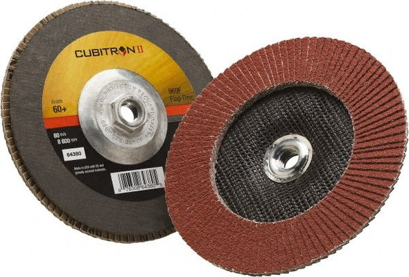 Flap Disc: 5/8-11 Hole, 60 Grit, Ceramic, Type 27 - 32324915