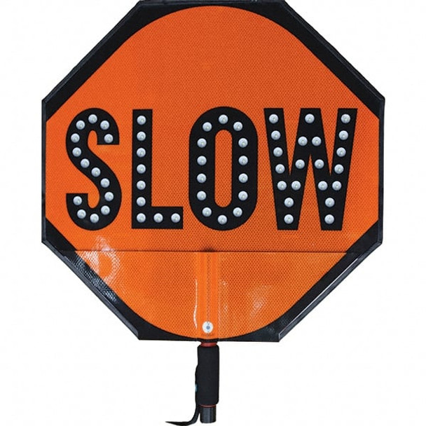 inStop/Slow,in 24in Wide x 30in High ABS Plastic Traffic Control Sign - 31666316