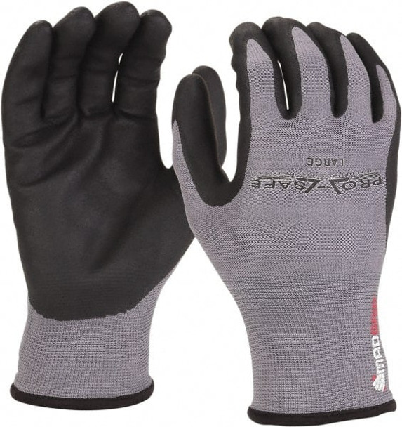 General Purpose Work Gloves: Large, Nitrile Coated, Nitrile & Nylon - 50585793