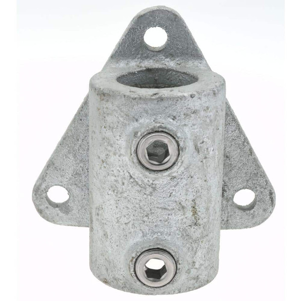 1-1/4in Pipe, Two Socket Tee, Wall Mount Flange, Malleable Iron Flange Pipe Rail Fitting - 62154273