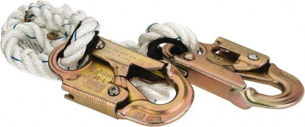 3' Long, 350 Lb Capacity, 1 Leg Locking Snap Hook Harness Lanyard - 62841788