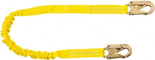 6' Long, 350 Lb Capacity, 1 Leg Locking Snap Hook Harness Shock Absorbing Lanyard - 62841994