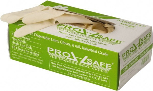 Size L, 8 mil, Industrial Grade, Powder Free Latex Disposable Gloves - 63605117