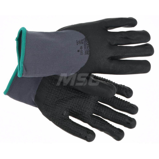 General Purpose Work Gloves: Large, Nitrile Coated, Nylon - 70347539